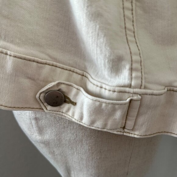 Eileen Fisher Denim Jacket Cotton Blend Front Buttons Closure Ivory Color Sz 1X - Picture 7 of 15
